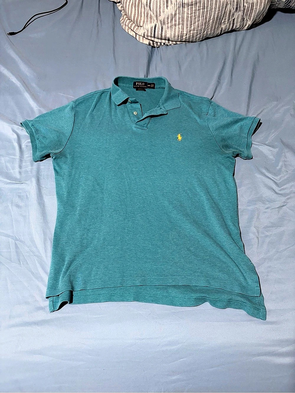 Polo Ralph Lauren Custom Fit Mesh Polo Shirt Blue Medium